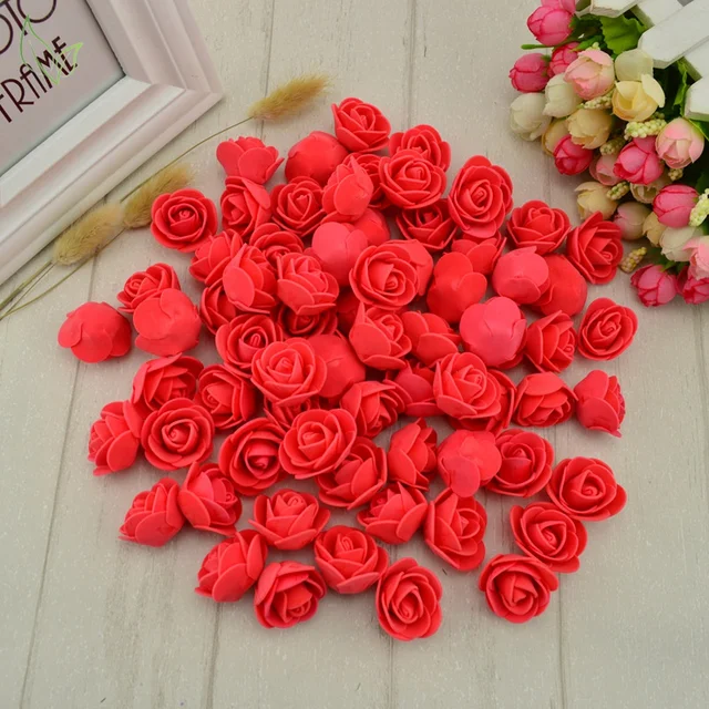 50 pz PE Schiuma falso rose fiori di testa di fiori artificiali a buon mercato d 50 pz PE Schiuma falso rose fiori di testa di fiori artificiali a buon mercato d