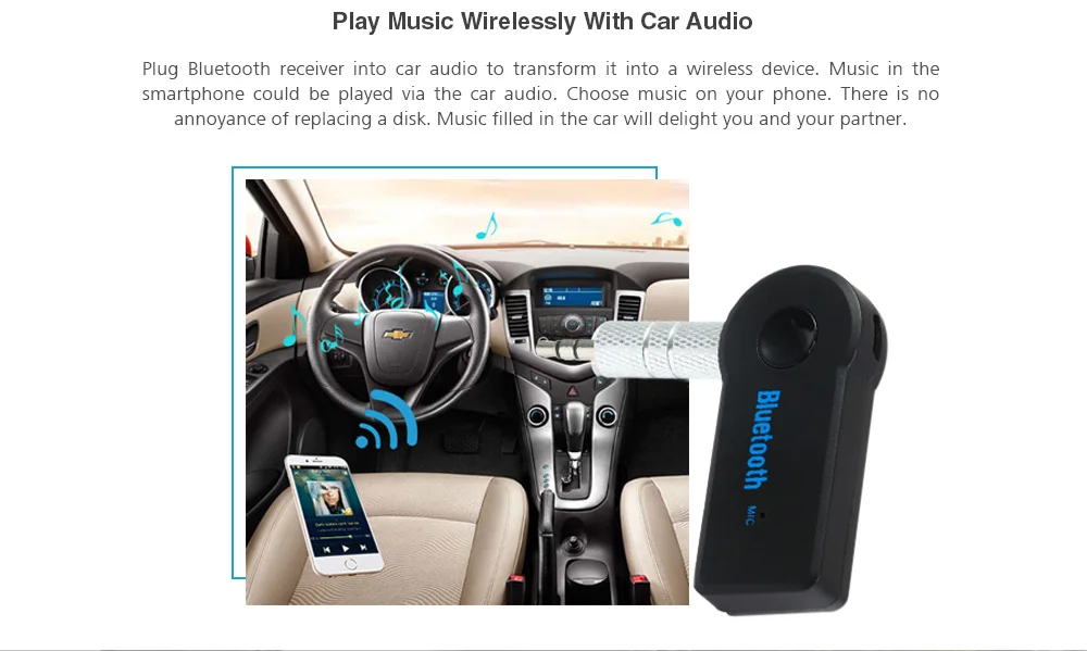 VicTsing Mini 3.5MM Jack AUX Audio MP3 Music Bluetooth Receiver Car Kit Wireless Handsfree Speaker Headphone Adapter for iPhone  (12)