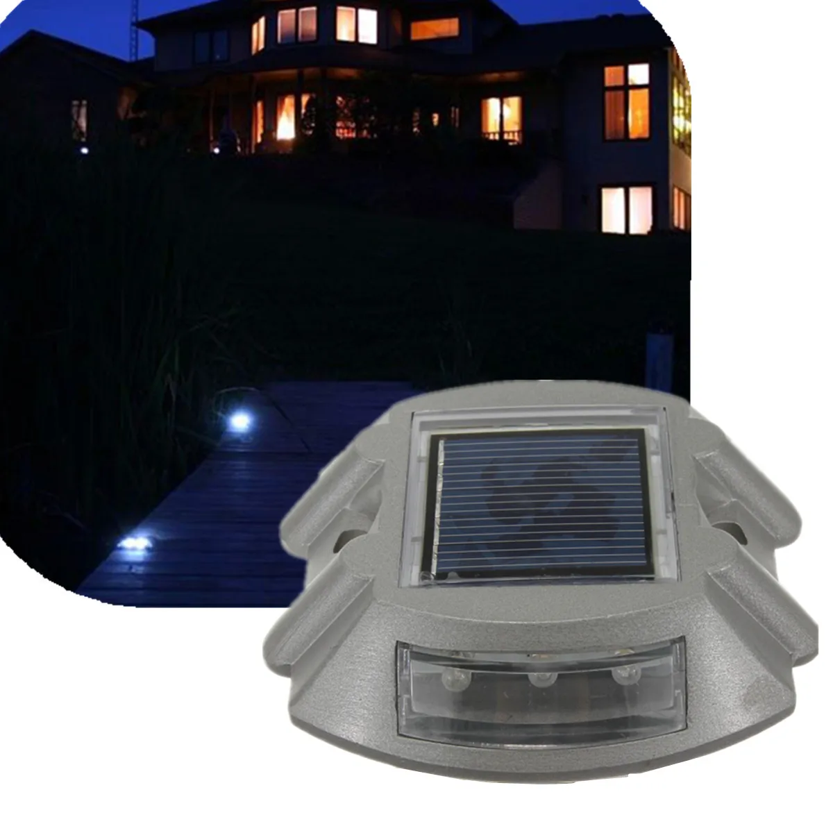 Waterproof Solar Power Lamps LED Light Driveway Road Stud Path Step