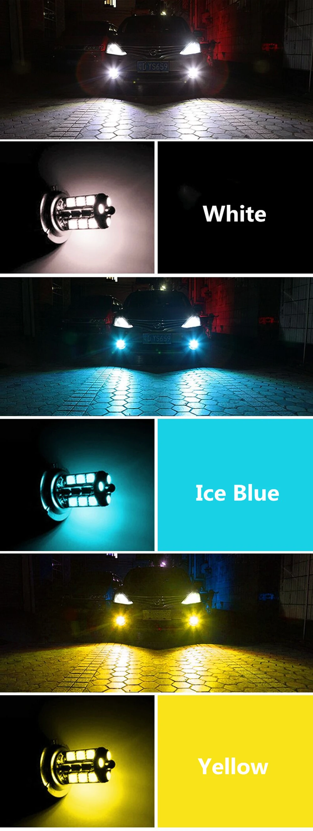 Luzes do Carro Lâmpadas 9005 Hb3 9006 Hb4 Branco Luzes Diurnas Drl Nevoeiro 12v Driving Lâmpada Luz 6000k H11 h8 2pcs Rgb Led 16 H11 H8 2pcs RGB LED Luzes Do