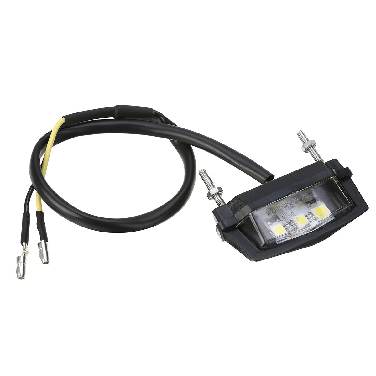 Mayitr 1PC Durable Motorcycle 12V Rear Tail Number Light Mini White LED License Plate Lights Black For Off-road Scooter ATV