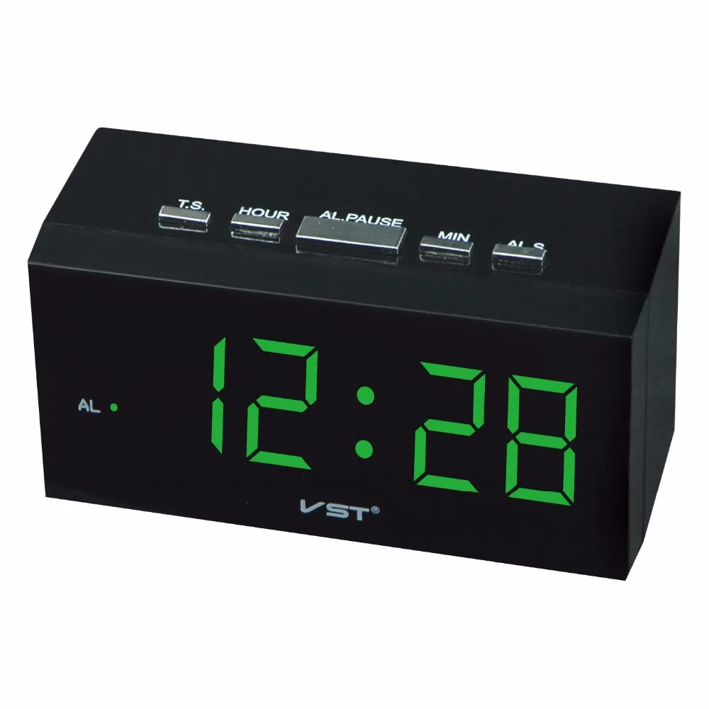 4 colors 4 bits LED alarm clock With European plug AC 220V external power supply Glowing clock