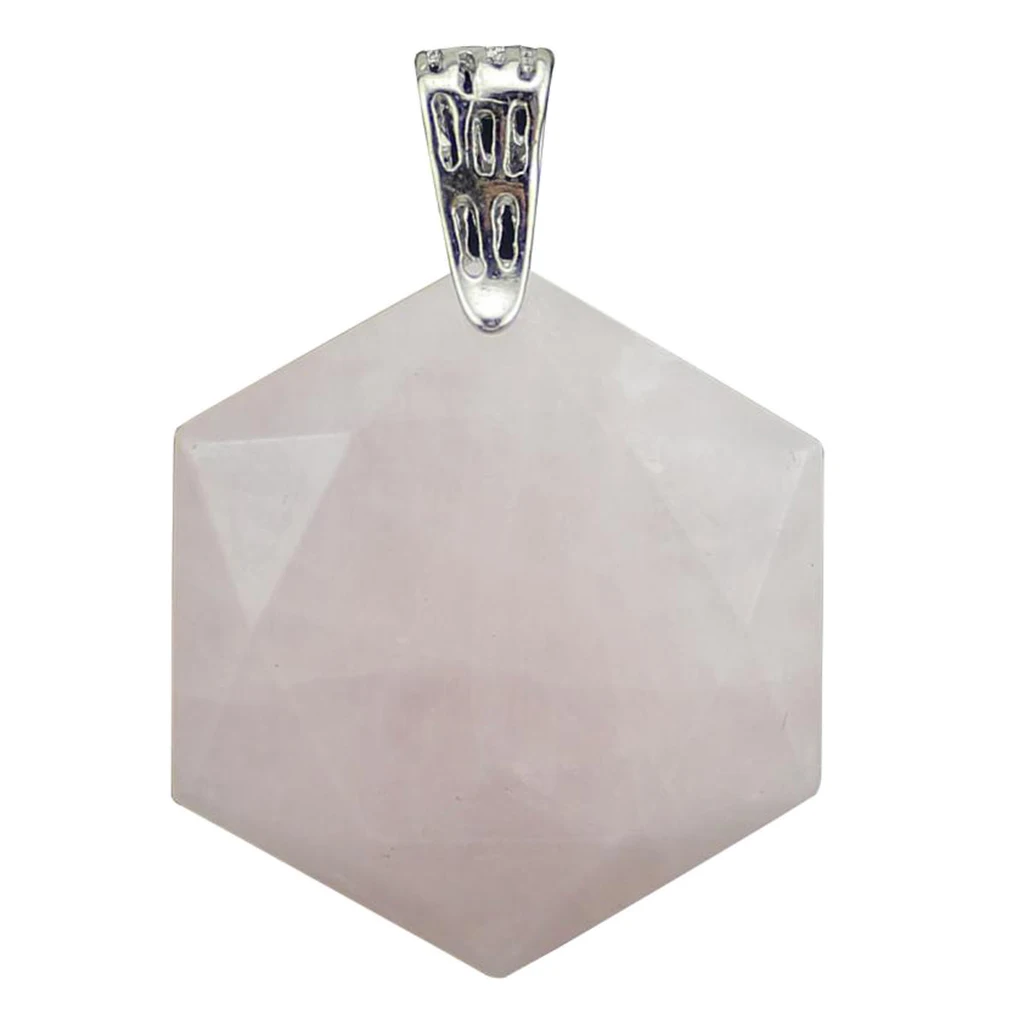 Luster Smooth Polished Crystal Jewish Star of David Hexagram Shape Stone Pendant for Necklace Pendant Metal Bail Clasp