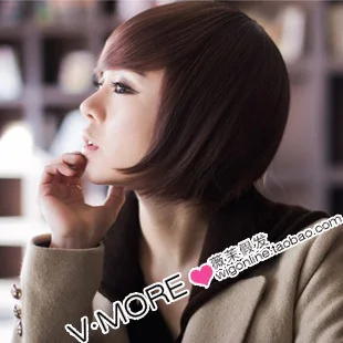 

Girls 2012 wig bangs oblique fluffy bobo short hair wig face-lift