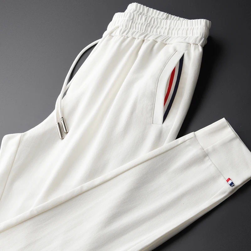 

Minglu White Mens Pants Luxury Summer And Spring Casual Sport Men's Trousers Plus Size 4xl Fashion Slim Elastic Waist Man Pants