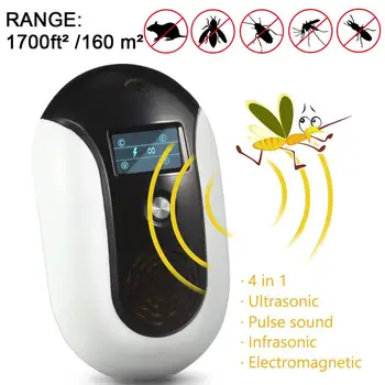 

Control Electronic Repellent Effective for Bug Insects Cockroaches/Mouse/Flies/Ants/Spiders with Smart Night Light