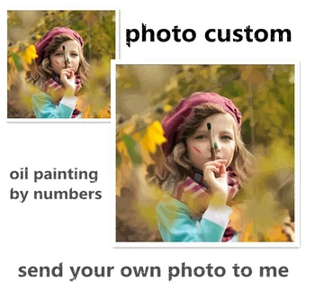 

Photo custom make your own diy digital oil painting by numbers picture drawing on canvas portrait wedding family photos
