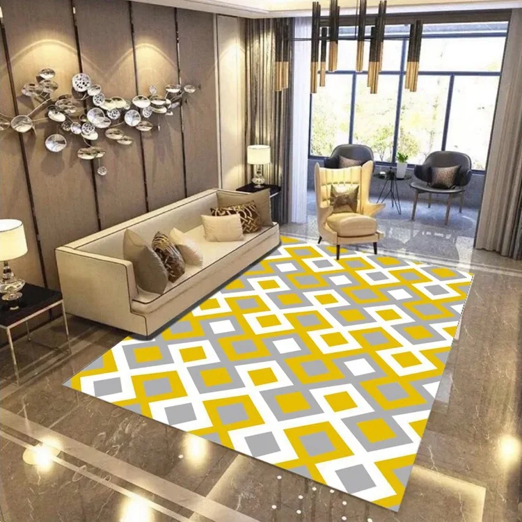 Модный современный металлический золотой ковер, черный геометрический дверной ковер для гостиной, ковер для гостиной, модный декоративный коврик - Цвет: XJZ-23