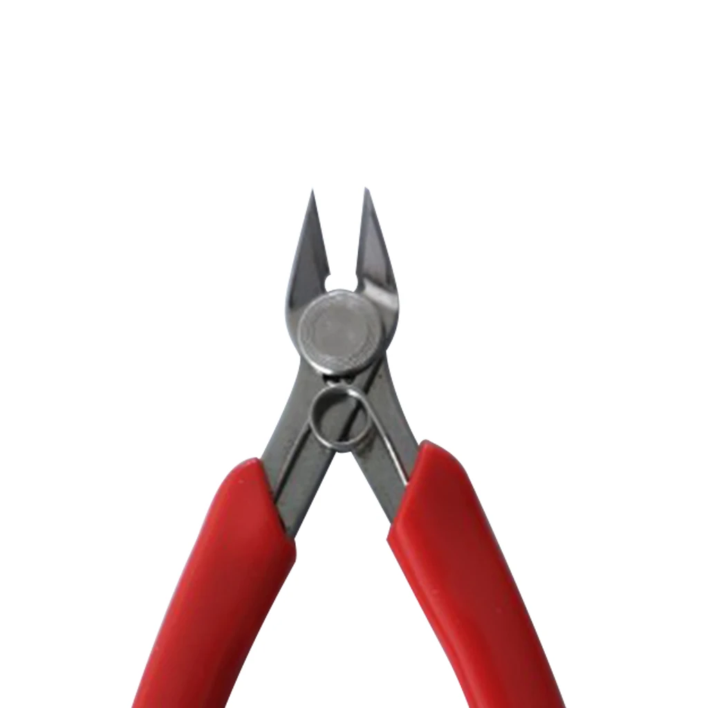 Stainless Steel 20 Degrees Metal Models Building Hand Tool Electrical Wire Cable Cutter Side Cutter Plier  DIY Tool Red 