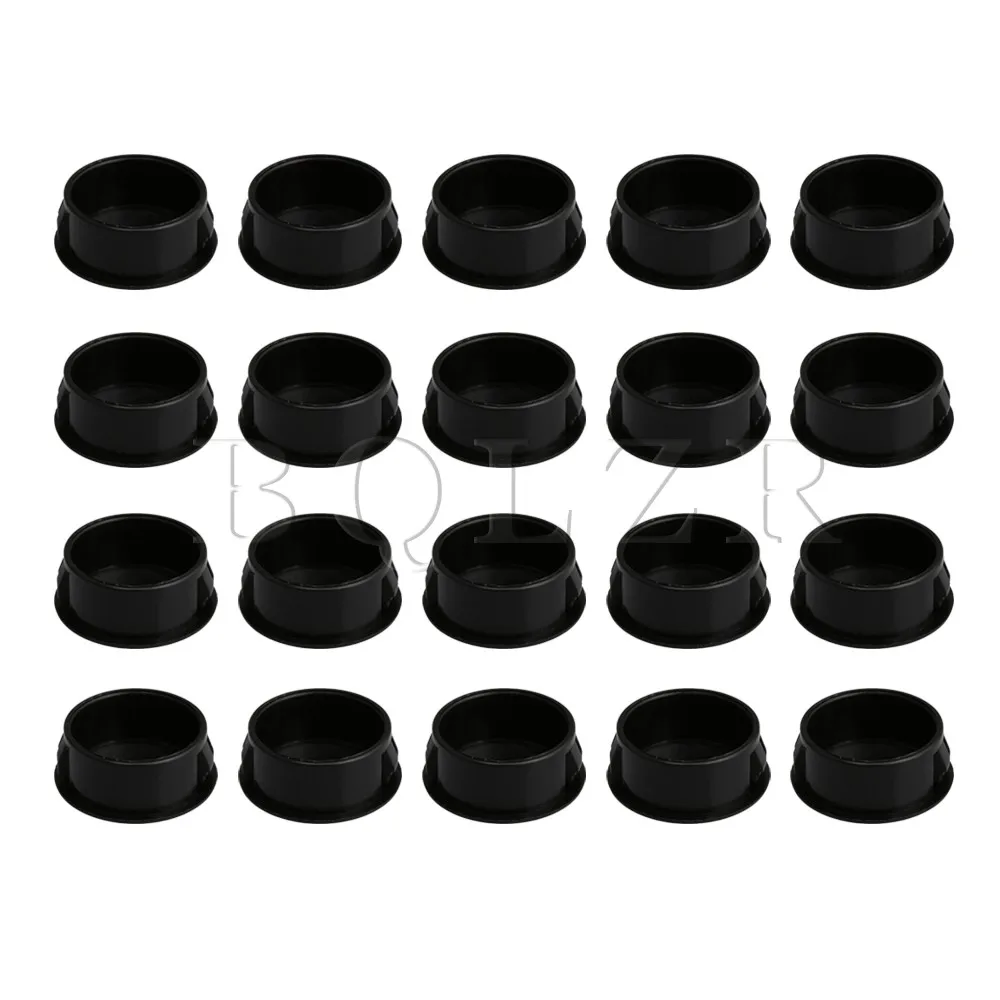 20x bqlzr 25x11 ملليمتر الأسود كليب نوع جولة أنابيب البلاستيك حفرة المكونات نهاية قبعات غطاء أنبوب طاولة كرسي الإنزلاق إدراج التشطيب المكونات