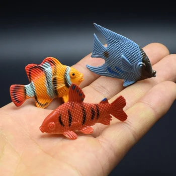 

12pcs Different Animal Modle Toys Tropical Fish Simulation Mini Ocean Sea Ornamental Action Figure Toy for Kids Educational Toys