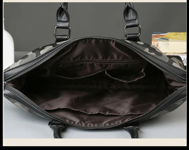 Камуфляжный Высококачественный мужской портфель из искусственной кожи для ноутбука 14 дюймов для MacBook 13,3 дюймов Мужская сумка для ноутбука