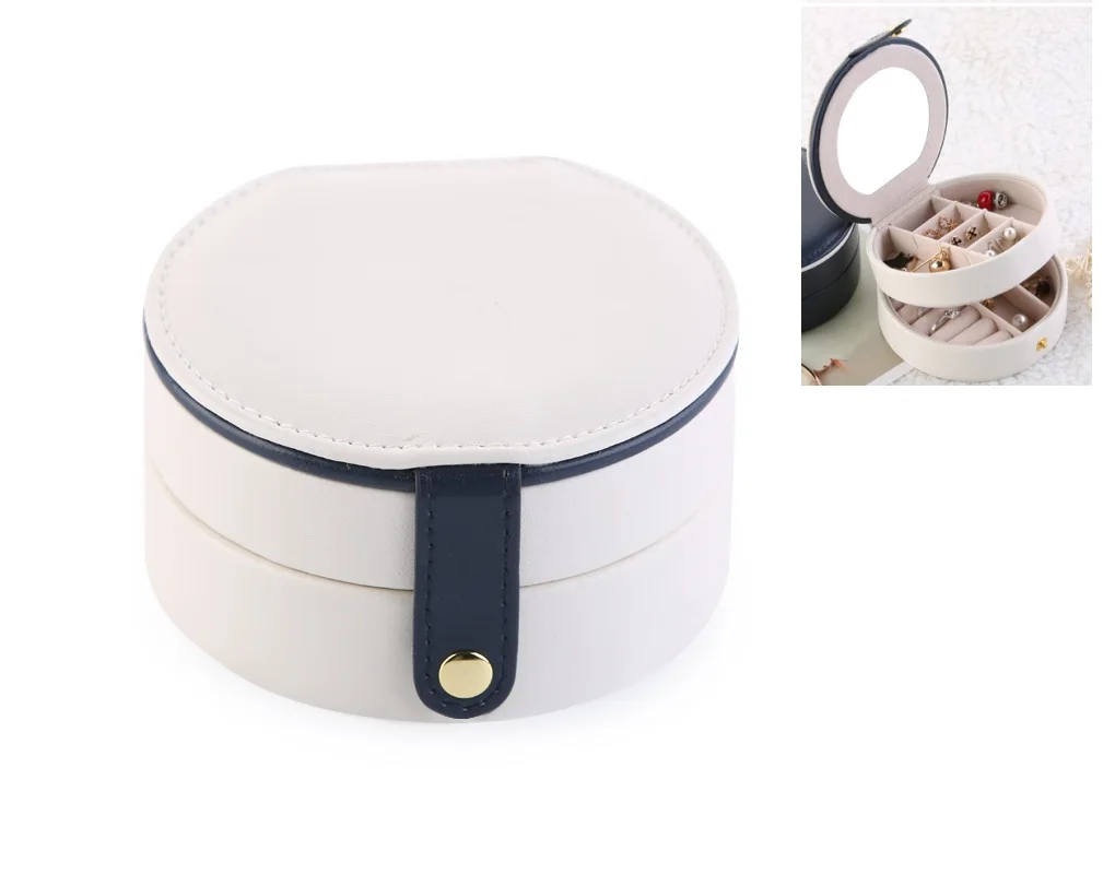 New Fashion Women Portable Jewellery Box Travel Packaging Storage Organizer Makeup Case - Цвет: Белый
