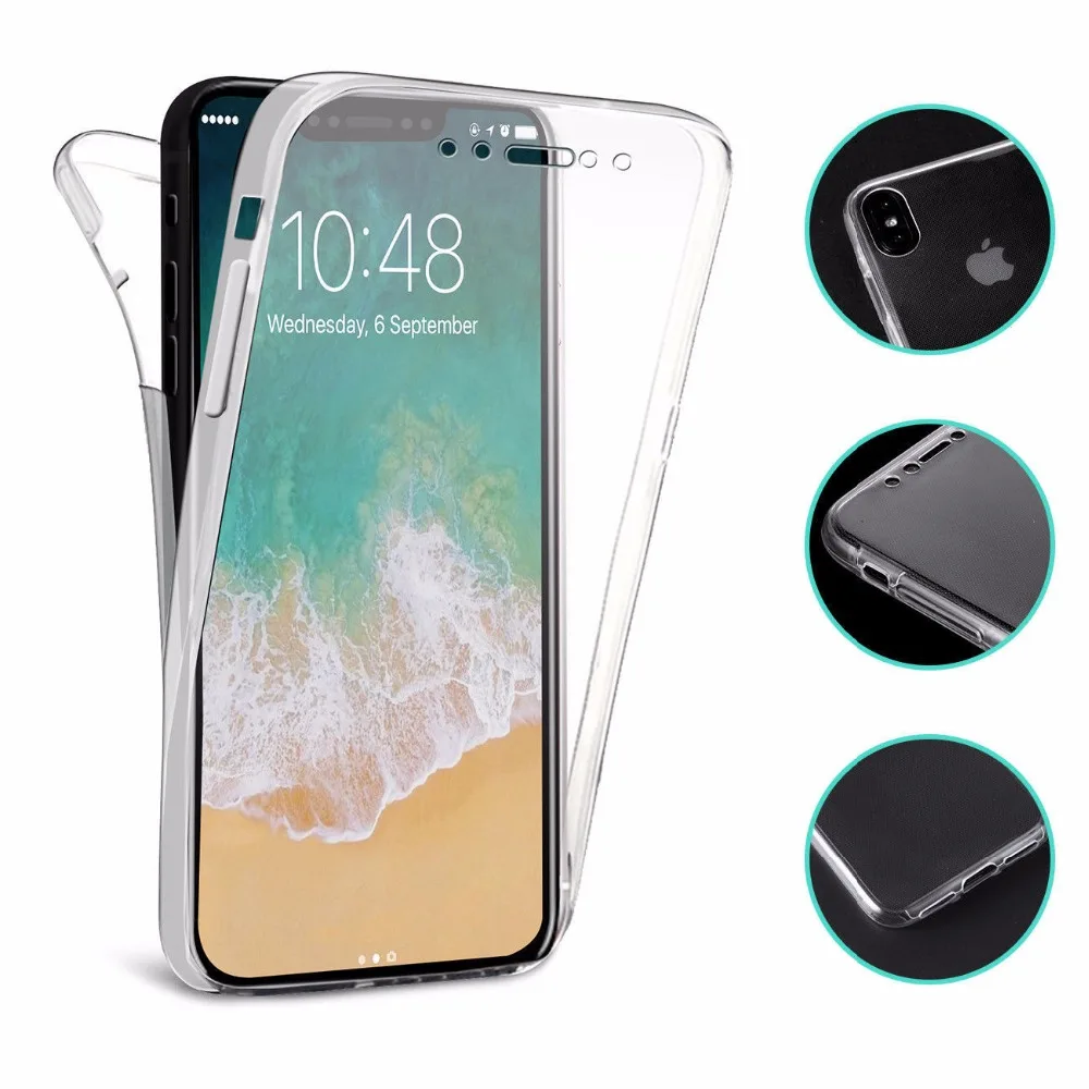 360 FullBody Водонепроницаемый противоударный защитный Полный Ясно чехол для Apple iPhone 8