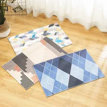 Современный европейский стиль гостиная спальня коврик дверной проем кабинет дверь коврик бархатная Геометрическая Печать в формате HD Напольный коврик Домашний 3D ковер