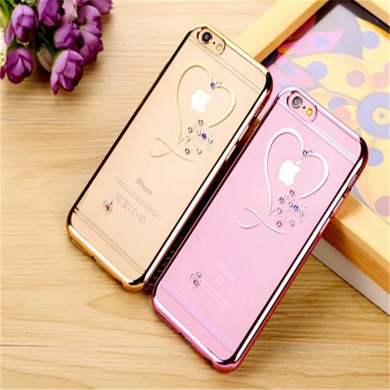 For iPhone 6 Case Ultra Thin Clean Soft TPU Crystal Phone Cases Rose Plating Glitter Diamond Cover For iPhone 6s 6 Plus 7 Plus For iPhone 6 Case Ultra Thin Clean Soft TPU Crystal Phone Cases Rose Plating Glitter Diamond Cover For iPhone 6s 6 Plus 7 Plus