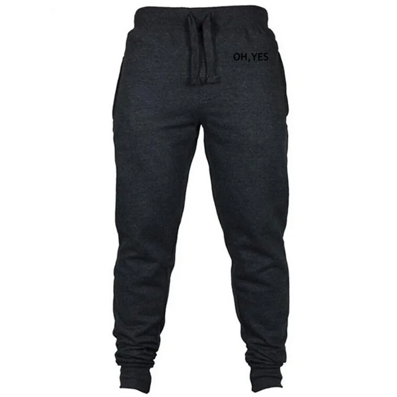 

New men's jogging pants simple printing comfortable casual pants sweatpants black gray casual stretch cotton fitness pants