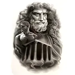 5 шт. Zeus храм Водонепроницаемый Временные татуировки мужчин греческий царь богов Harajuku поддельные татуировки арт хны татуировки рукава