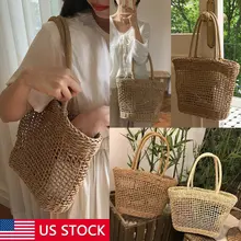 Новое поступление плетеная солома из ротанга сумка женская плетеная корзина вместительные сумки для покупок модные летние женские пляжные большие сумки