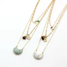 Free shipping The new fashion Green pine, white pine, crescent set powder line broken necklace
