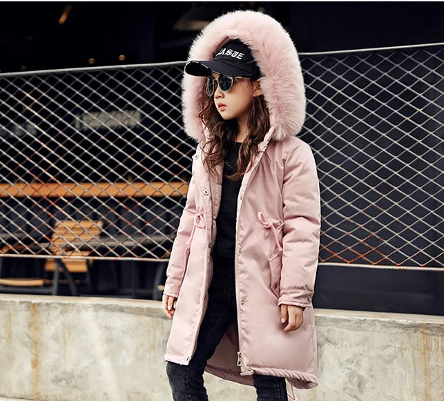 

High quality 2018 New Winter Girls Hooded Jacket Zipper Winter Coat For Girls Kids Padded Jacket Casual Children's Outerwear
