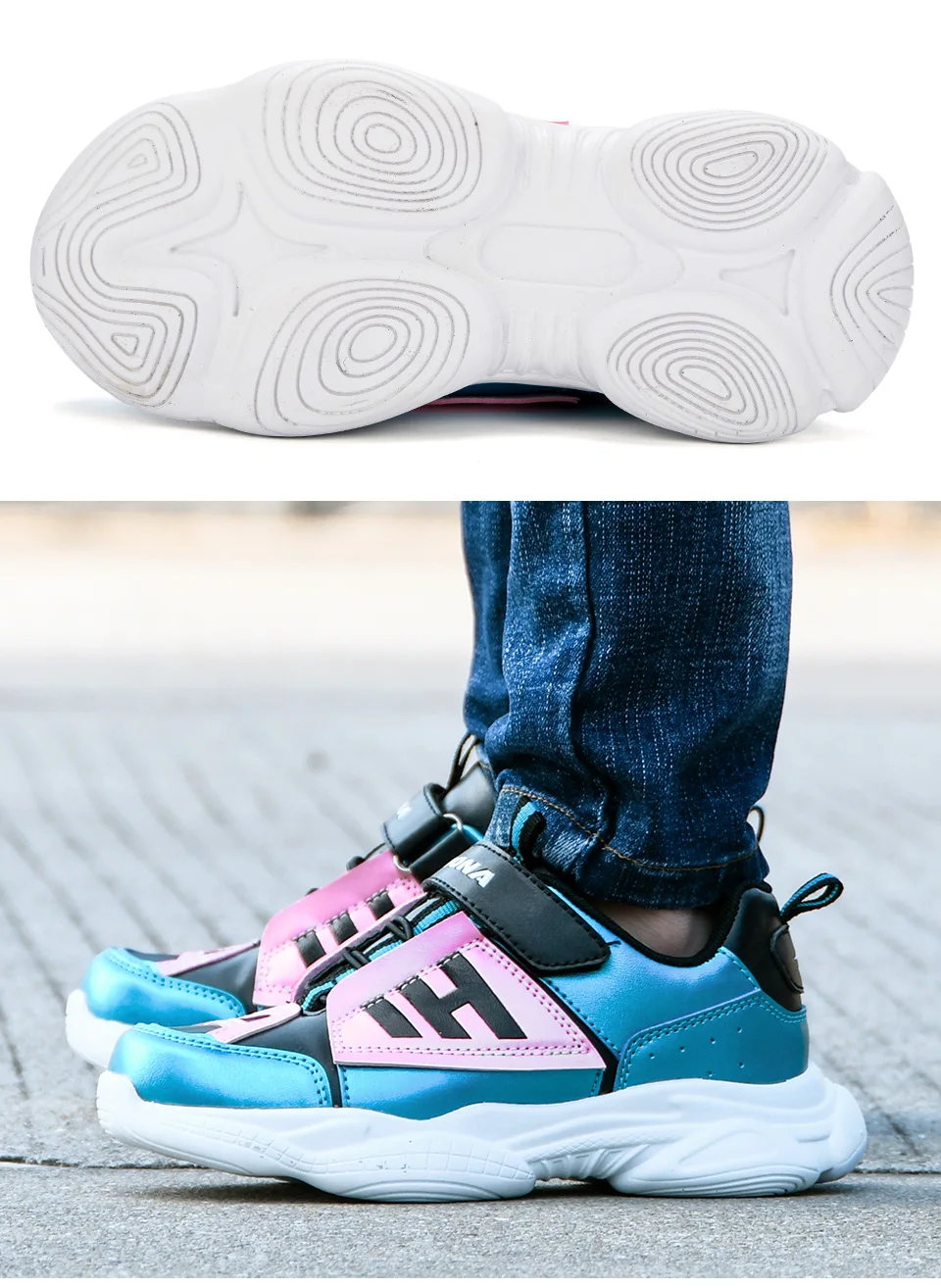 Meninos de Couro de Alta Sapatos da Moda Sapatos de Moda ao ar Bona Primavera Outono Crianças Top Sneaker Sapatos Casuais Meninas Livre Esporte Trainer 2020 22 High Quality Mamãe e Bebê
