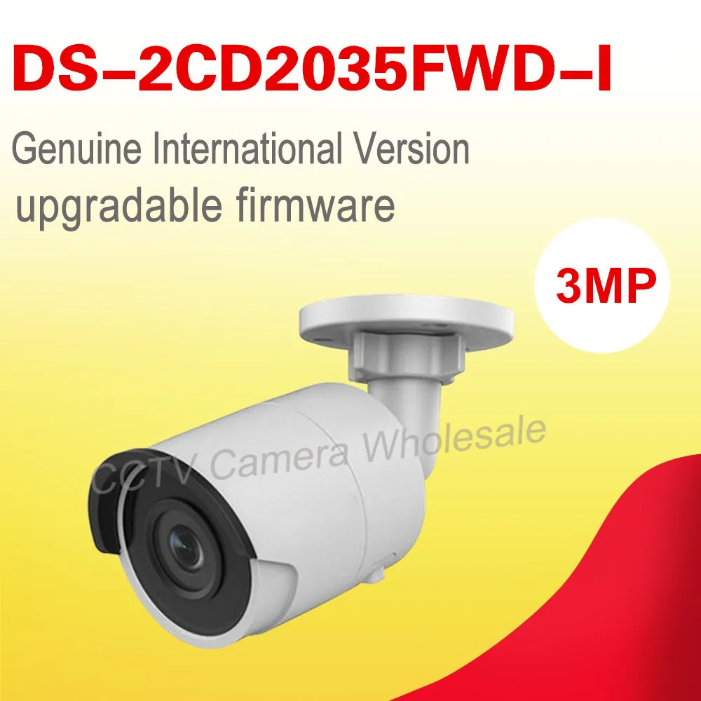 Free shipping English version DS-2CD2035FWD-I 3MP mini ultra-low light Network Bullet IP Camera POE,WDR, 30m IR, SD card, H.265+