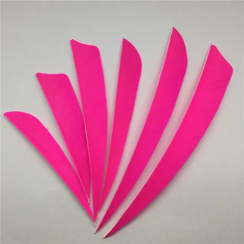 

100pcs High Quality Water Drop & Shield Cut Shape Pink Real Feather Archery Hunting and Shooting Arrow Fletching Feathers