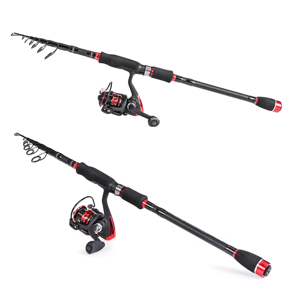 Isca de Fibra de Carbono Vara de Pesca Roda de Fiar Linha de Chumbo Telescópica Anzol Crank Ganchos Iscas Soft Isca Dura Pesca T27772 Leo Kit Mod. 1231391 10 High Quality Esporte e Lazer