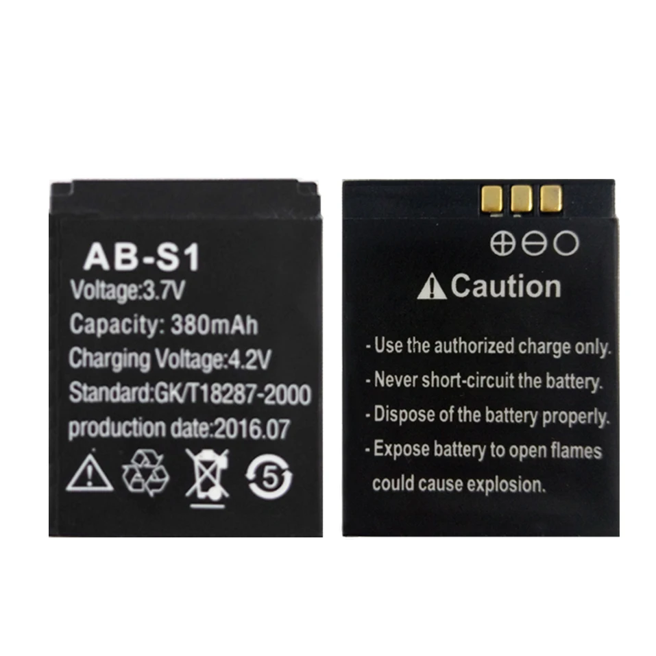

AB-S1 watch bluetooth watch phone battery 380 mAh for dz09 smart watch S1