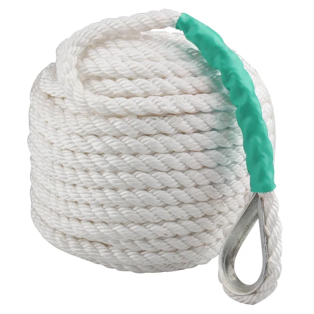 1/2x200' 12.7mm x 60m Twisted Four Strand Nylon Anchor Rope Boat with  Thimble - AliExpress
