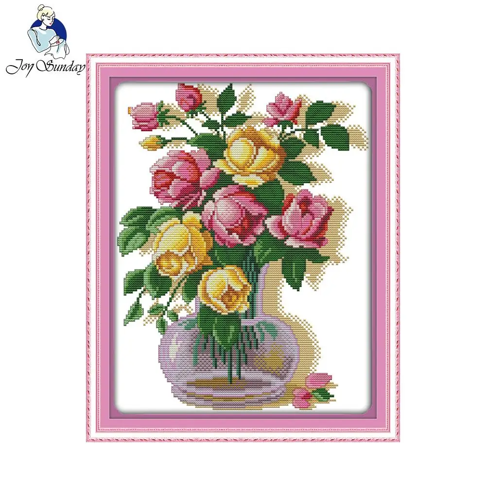 Aliexpress.com : Buy Joy Sunday Dual Color Rose Stamped Counted Cross