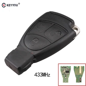 

KEYYOU 3 Buttons Remote Control Car Key Fob Case 433MHz For Mercedes Benz B C E ML S CLK CL Fob Auto Remote Keyless Entry Key