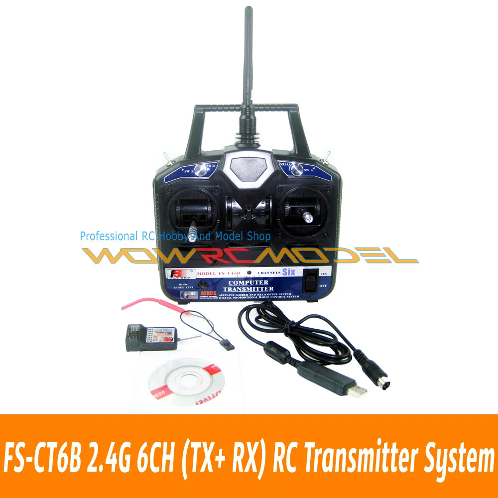 

FlySky FS-CT6B FS CT6B 2.4G 6CH Radio Set System ( TX FS-CT6B + RX FS-R6B) RC 6CH Transmitter + 6CH Receiver--Ship w/ Color Box