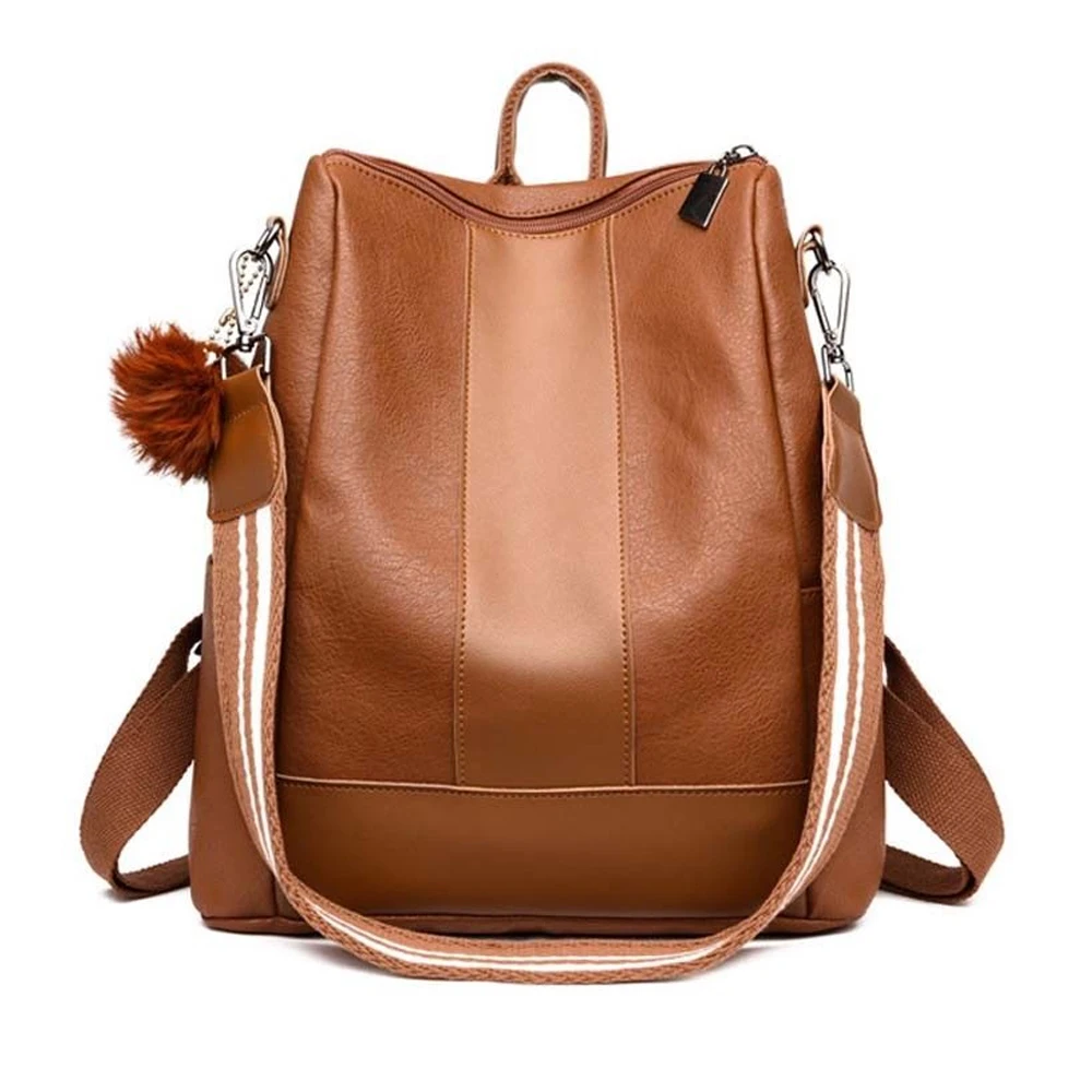 Одноцветная женская сумка из искусственной кожи дорожная через плечо Mochila Feminina