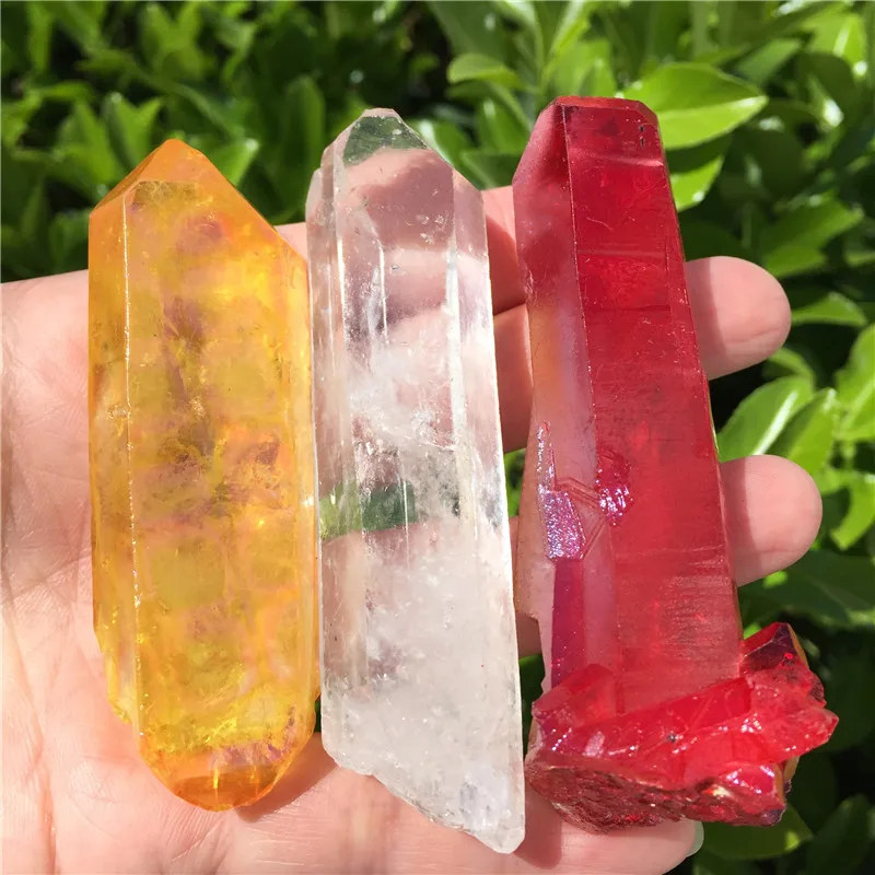 Красота Aura Crystal Point Angel Titanium Quartz amazing Rainbow образцы минералов | Дом и сад