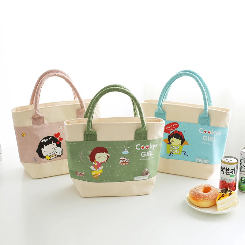

Cute Girls Kids Lunch Bag Insulated Thermal Water Bottle Cooler Bags Family Picnic Food Fruit Pouch Products Organizer