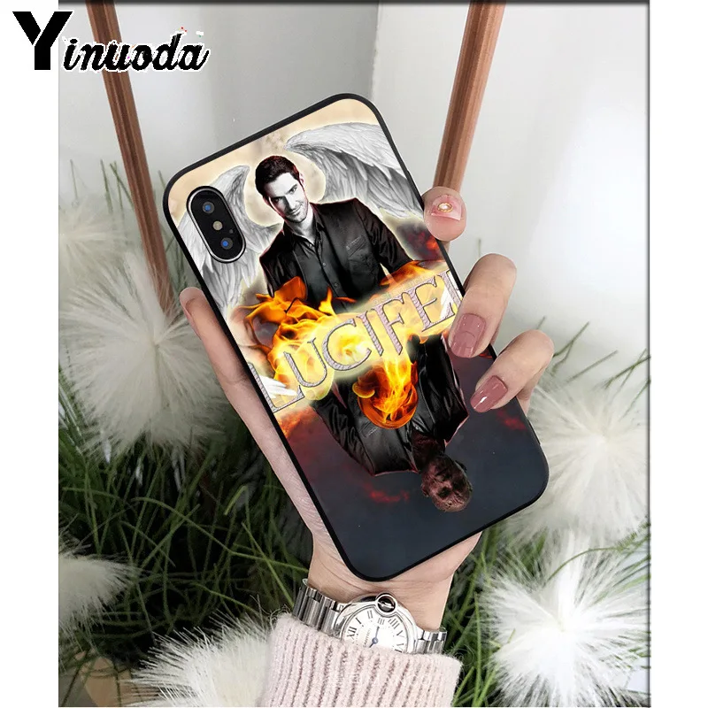 Yinuoda американская ТВ серия Lucifer TPU мягкие Аксессуары для телефонов Чехол для телефона для iPhone 6S 6plus 7plus 8 8Plus X Xs MAX 5 5S XR