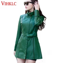 Осень-зима в Корейском стиле темперамент из искусственного меха кожаные пояса тонкий с текстильной отделкой из хлопка; пальто Для женщин модные тенденции, большие Размеры L-5XL H392