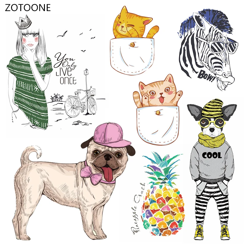 

ZOTOONE Zebra Stripes Iron on Transfer Patches on Clothing Diy Patch Heat Transfer for Clothes Decoration Sticker Accessories G