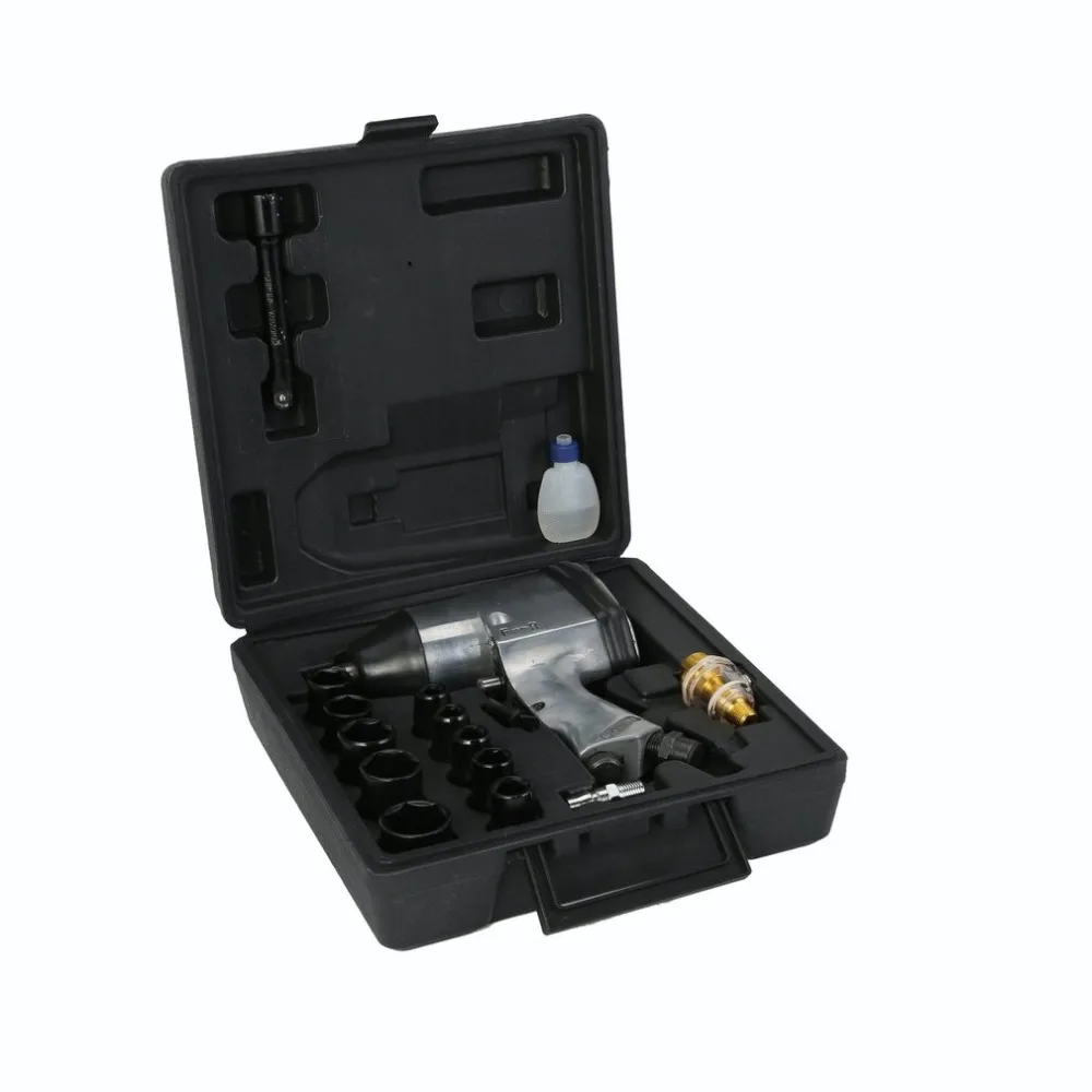 

Auto Truck Cars Vehicles Pneumatic Impact Wrench Impact Spanner Large Torque Sleeve Pneumatic Tools Set With Carry Case NEW