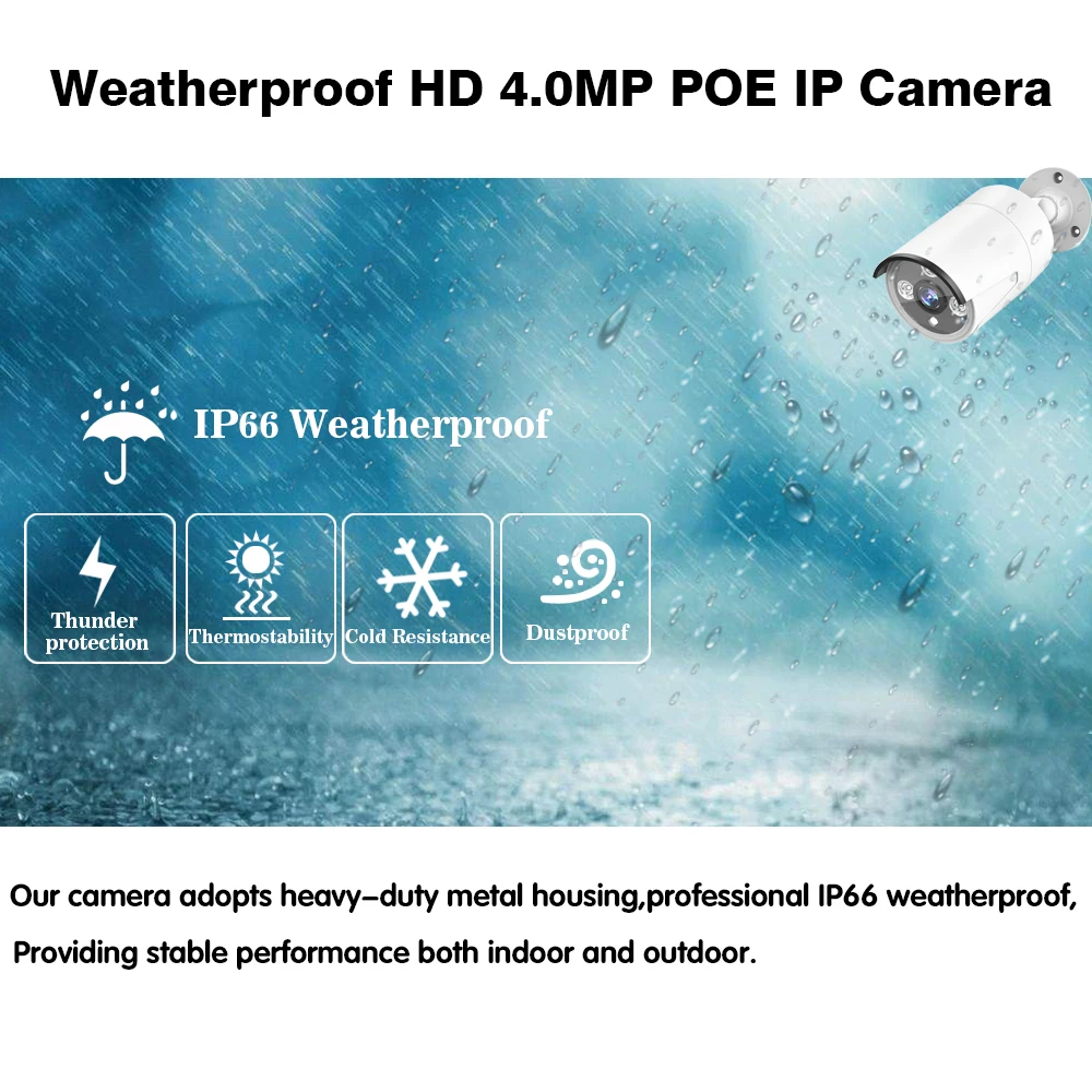  16CH Cámara sistema de seguridad 4K 5MP POE NVR Kit 16 Uds 4.0MP POE IR cámara de circuito cerrado 