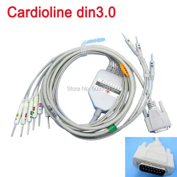 

Eletrocardiograma Cardioline Ar600 4.7k EKG cable 10 lead ecg cable din 3.0 on terminal