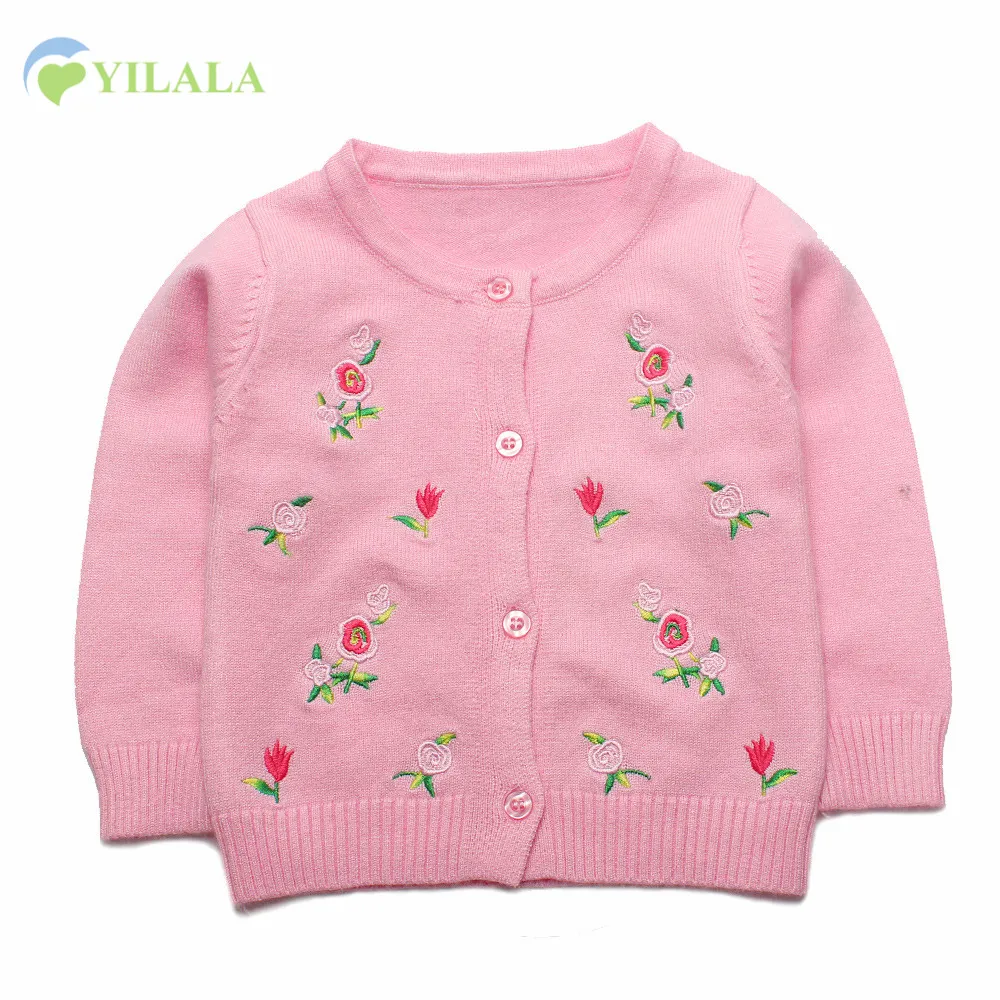 Flower Baby Girl Sweater Toddler Crochet Cardigan O Neck Girls Sweater