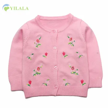 

Flower Baby Girl Sweater Toddler Crochet Cardigan O-Neck Girls Sweater Shirt Cotton Autumn Children Sweater Baby Girl Clothing