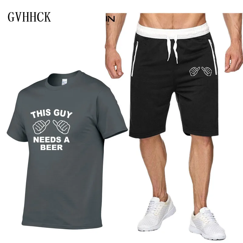 New Fashion Sportsuit and Tee Shirt Set Mens T Shirt Shorts Short Pants Men Summer Tracksuit 2
