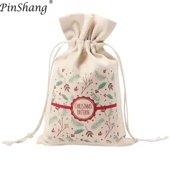 

Storage Christmas Gift Bags High Quality Portable Drawstring Cotton Canvas Bags Bags for Women Handbags Big Shopping Bag