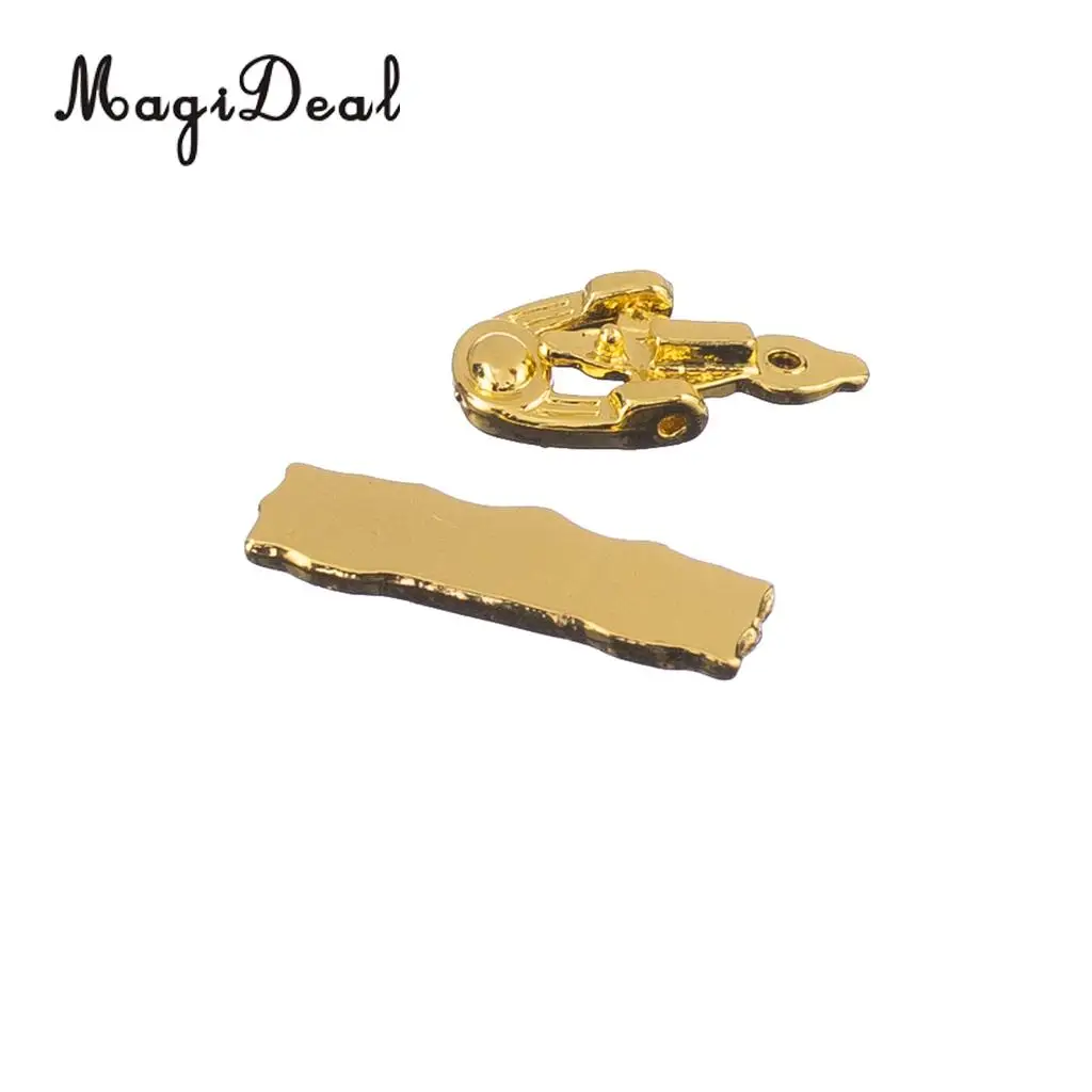 MagiDeal High Quality 1Set 1/12 Scale Dolls House Miniature Furniture Door Knocker Mail Slot Letter Box for Acce Kids Toys Gold