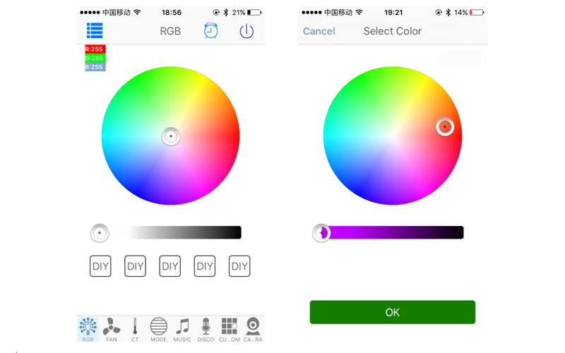 RGB, Aplicativo De Telefone Inteligente, 14 Canais, Sistema De Refrigeração