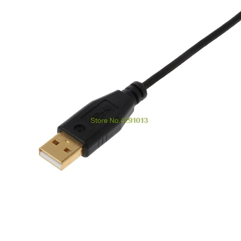 Позолоченный прочный нейлоновый плетеный кабель USB для мыши сменный провод